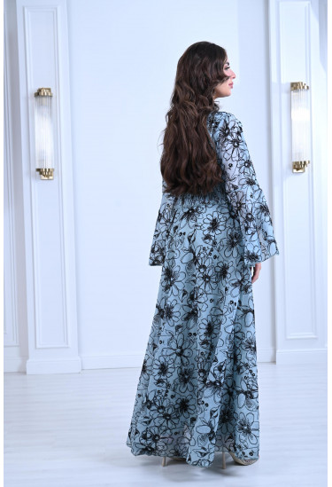 فستان نسائي طويل منقوش