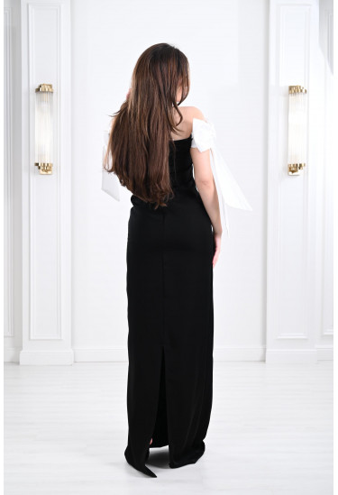 فستان أناقة مزدوجة بأكتاف المنسدلة فستان أناقة مزدوجة بأكتاف المنسدلة