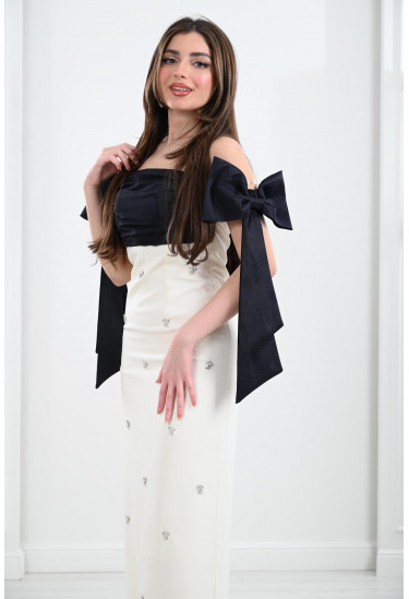 فستان أناقة مزدوجة بأكتاف المنسدلة فستان أناقة مزدوجة بأكتاف المنسدلة