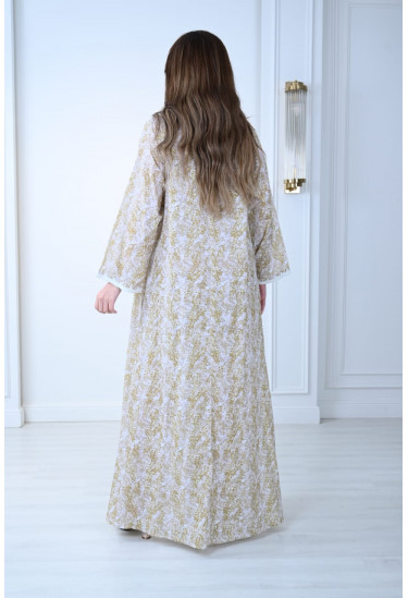 جلابية قطنية بطبعة زهرية ناعمة