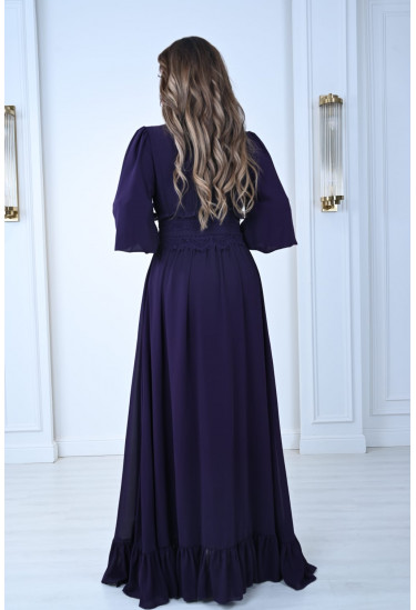 فستان ماكسي أنيق بلمسات دانتيل راقية