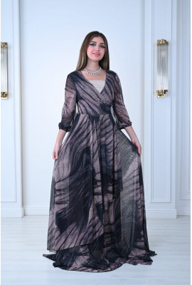 فستان نسائي بنمط لف مطرز