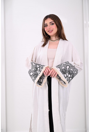 بشت نسائي ماكسي بنقوشات مميزة بشت نسائي ماكسي بنقوشات مميزة