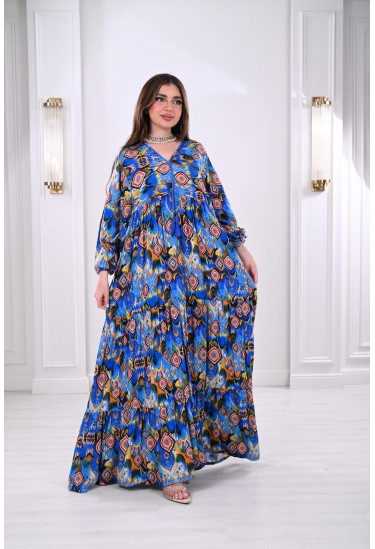 جلابية نسائية بنقوشات ملونة بألوان مبهجة