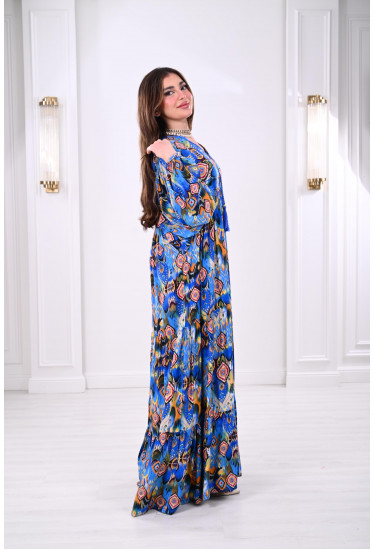 جلابية نسائية بنقوشات ملونة بألوان مبهجة