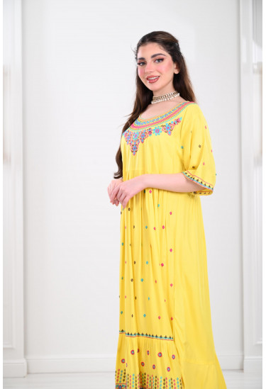 جلابية نسائية طبقات مطرزة جلابية نسائية طبقات مطرزة