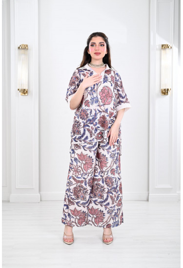 طقم نسائي كاجول بنقوشات من الزهور طقم نسائي كاجول بنقوشات من الزهور