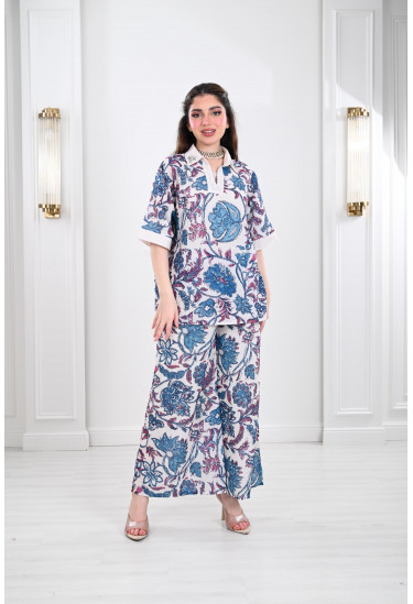 طقم نسائي كاجول بنقوشات من الزهور طقم نسائي كاجول بنقوشات من الزهور