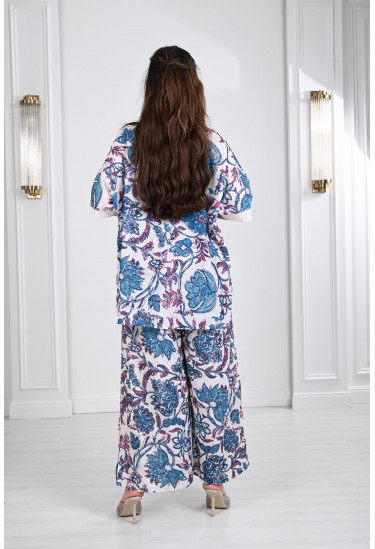 طقم نسائي كاجول بنقوشات من الزهور طقم نسائي كاجول بنقوشات من الزهور