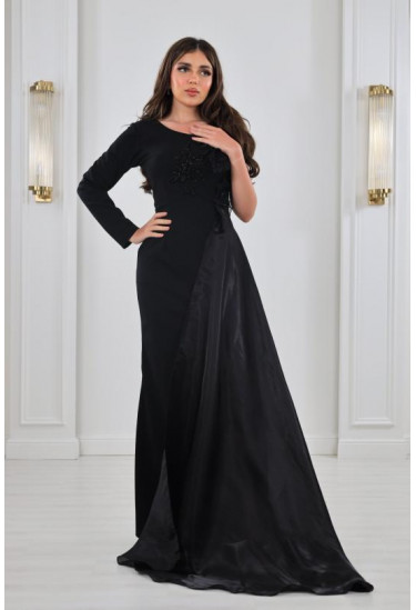 فستان سهرة نسائي بكم واحد 