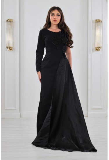 فستان سهرة نسائي بكم واحد 