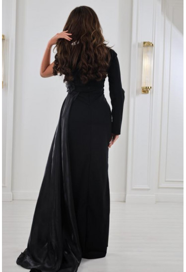 فستان سهرة نسائي بكم واحد 