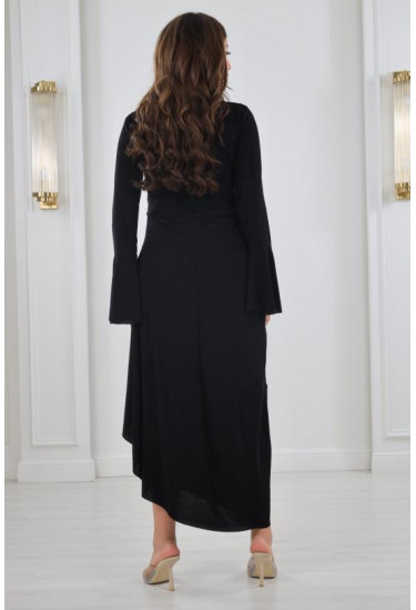 فستان نسائي ميدي بقصة مائلة 