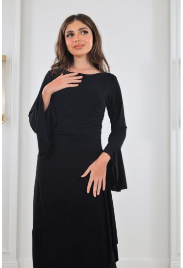 فستان نسائي ميدي بقصة مائلة 