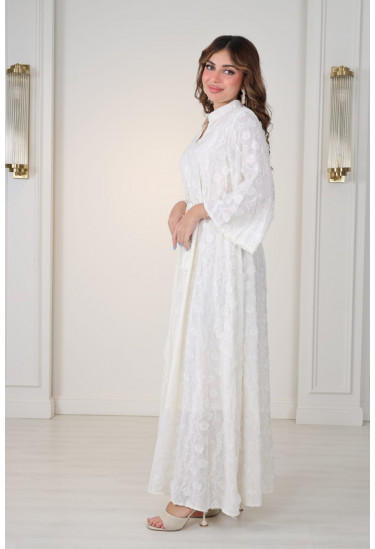 فستان نسائي دانتيل مطرز طويل