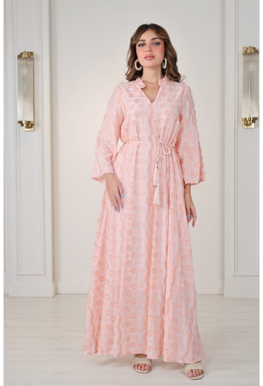 فستان نسائي دانتيل مطرز طويل