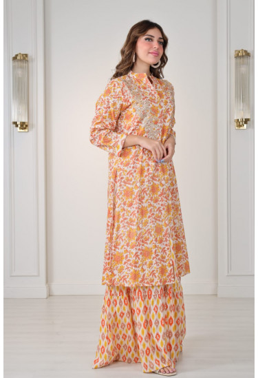 جلابيه نسائي طويله طباعات زهور 