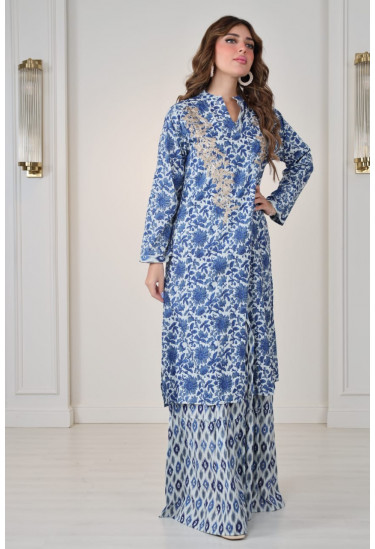 جلابيه نسائي طويله طباعات زهور 