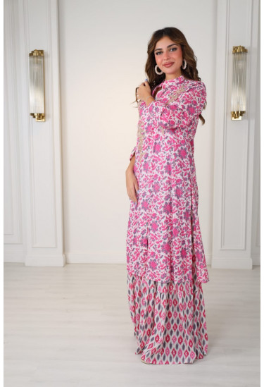 جلابيه نسائي طويله طباعات زهور 