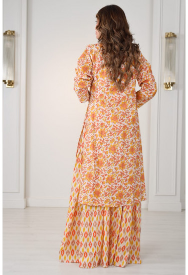 جلابيه نسائي طويله طباعات زهور 