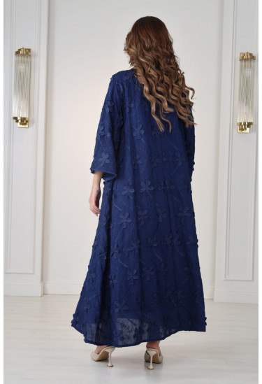 جلابية ناعمة مطرزة بأكمام واسعة