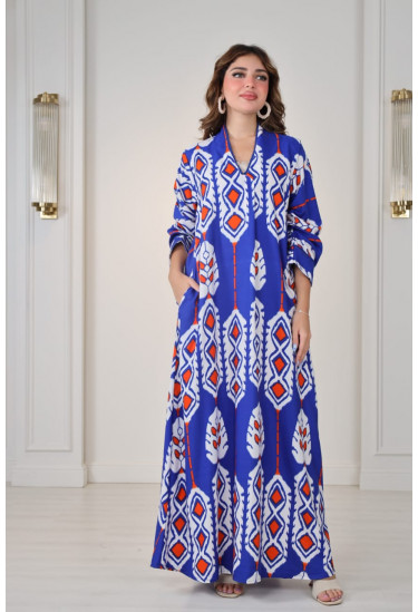 جلابيه بأشكال هندسيه ملونه جميله