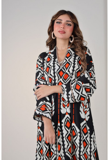 جلابيه بأشكال هندسيه ملونه جميله