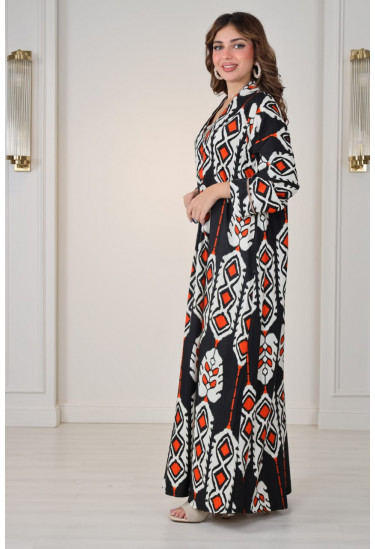 جلابيه بأشكال هندسيه ملونه جميله