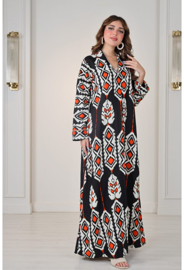 جلابيه بأشكال هندسيه ملونه جميله