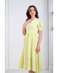 فستان ميدي بياقة منسدلة أنيقة
