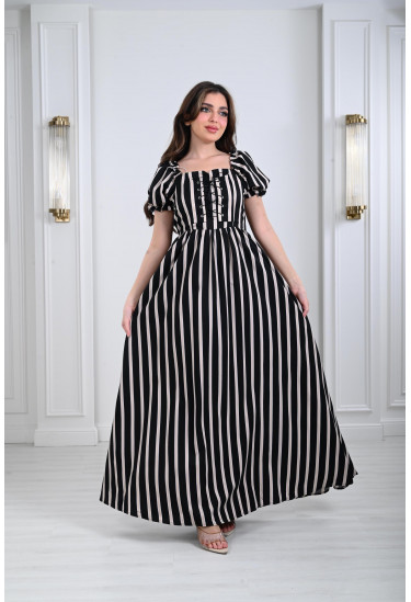 فستان نسائي طويل مخطط