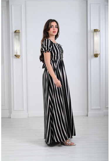 فستان نسائي طويل مخطط