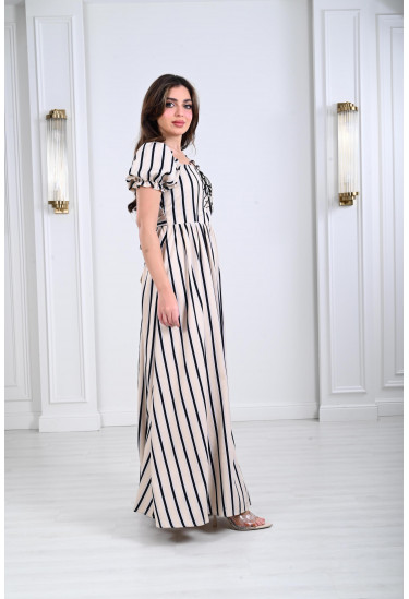 فستان نسائي طويل مخطط