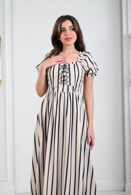 فستان نسائي طويل مخطط