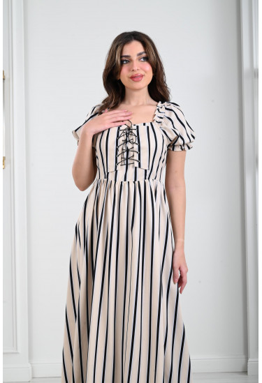 فستان نسائي طويل مخطط