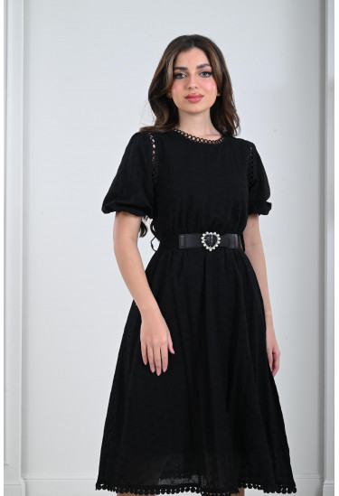 فستان ميدي بقصة بسيطة و ناعمة