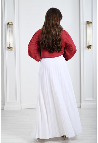 تنورة نسائية بيليسية بخصر مطاطي تنورة نسائية بيليسية بخصر مطاطي