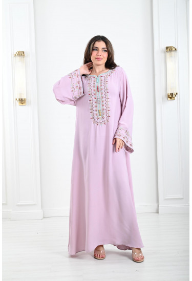 جلابية نسائية مطرزة تطريز رقيق