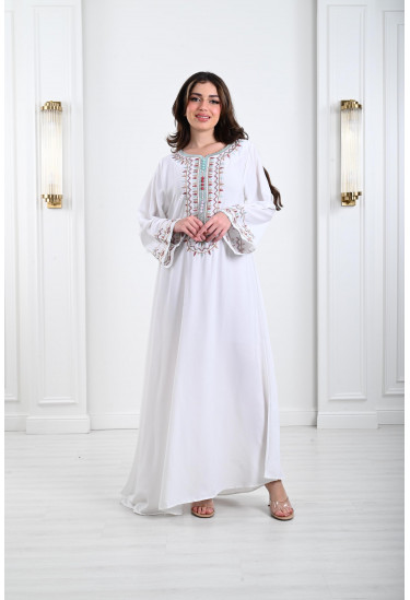 جلابية نسائية مطرزة تطريز رقيق