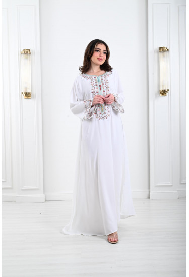 جلابية نسائية مطرزة تطريز رقيق