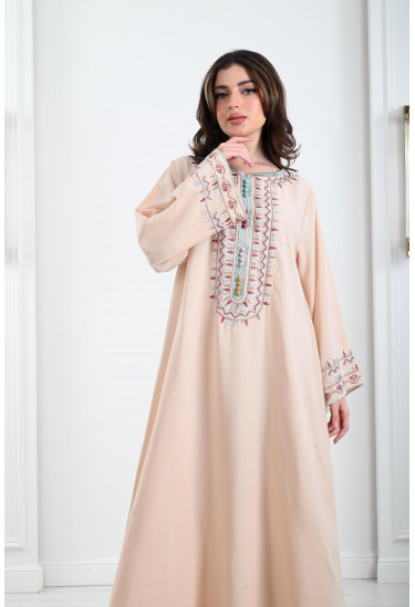جلابية نسائية مطرزة تطريز رقيق