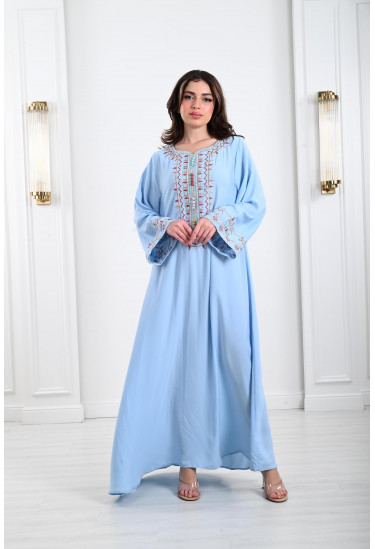 جلابية نسائية مطرزة تطريز رقيق