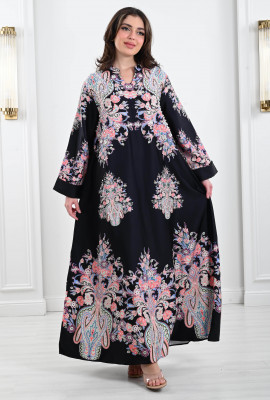 جلابية مشجرة مزينة بحبات اللولي