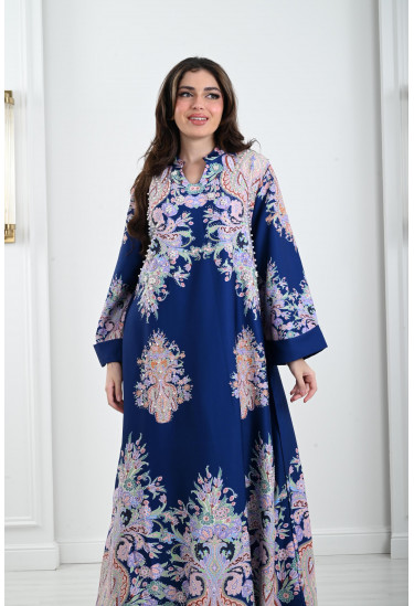 جلابية مشجرة مزينة بحبات اللولي