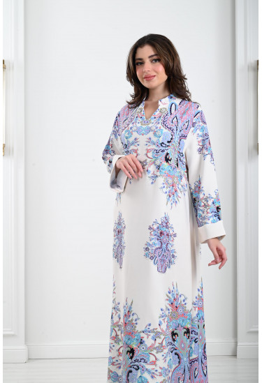 جلابية مشجرة مزينة بحبات اللولي