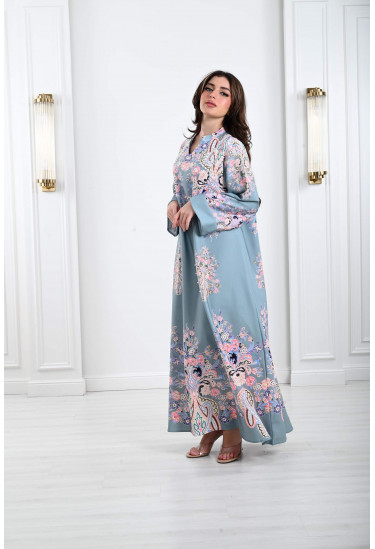 جلابية مشجرة مزينة بحبات اللولي