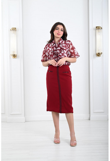 طقم نسائي ناعم ( تنورة - بلوزة )