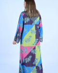 جلابية نسائية بنقوش و زهور ملونة