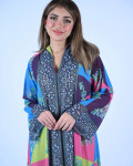 جلابية نسائية بنقوش و زهور ملونة