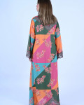 جلابية نسائية بنقوش و زهور ملونة